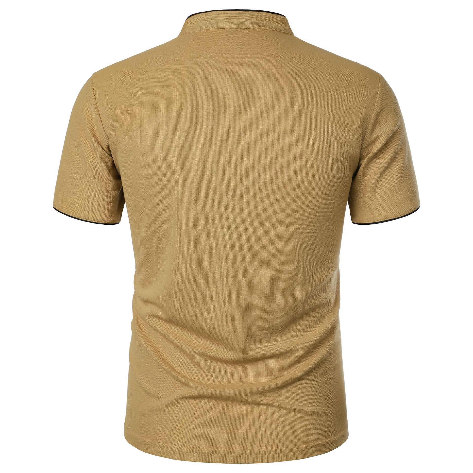 Men's Summer Solid Short Sleeve Polo T-shirt 30