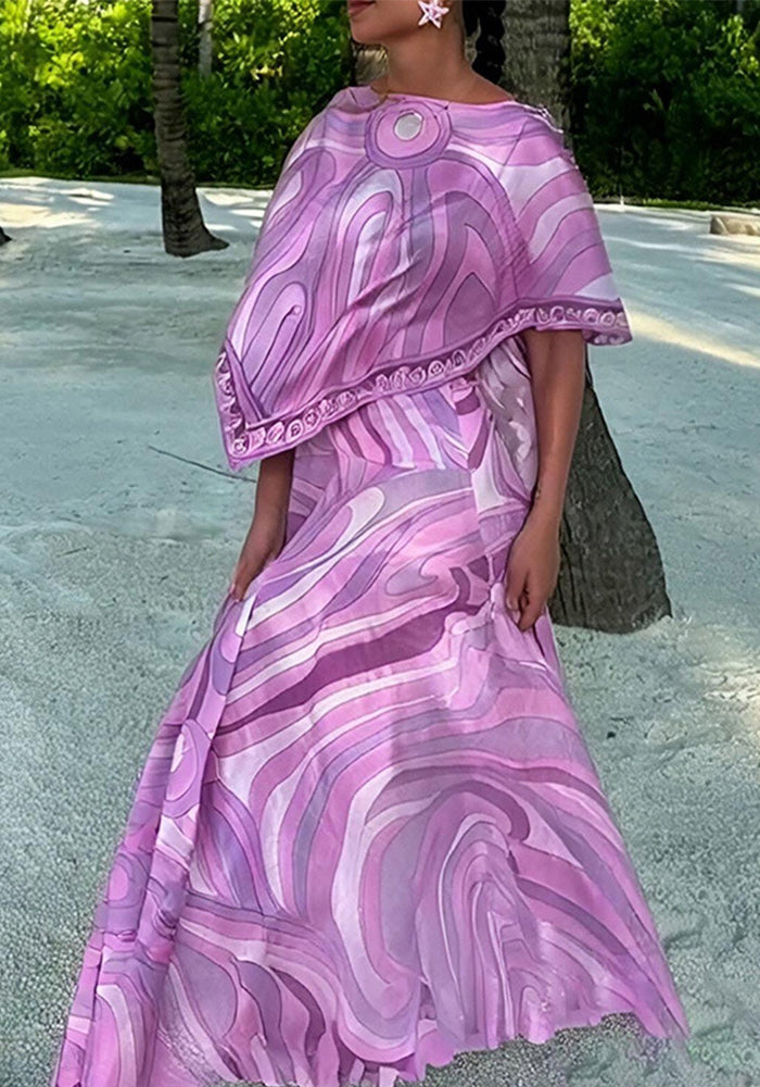 Women Summer Sexy Irregular Holiday Dress Two-Piece Set