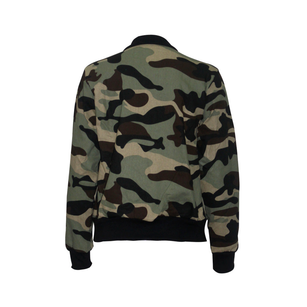 Fashion Women's Long Sleeve Camouflage Jacket 12