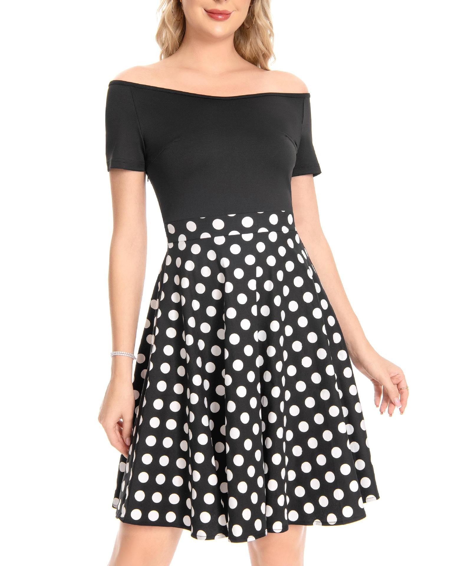 Women Retro Polka Dot Dress 6