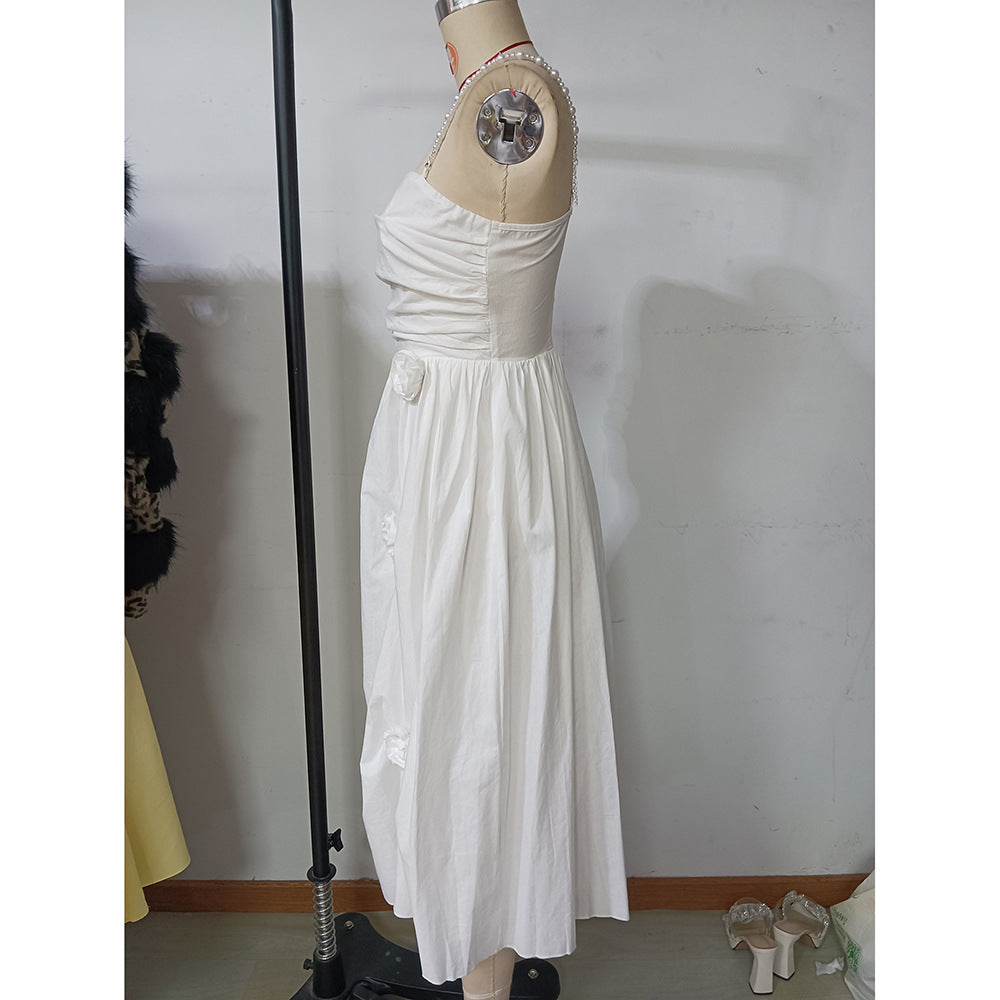 Women French Sexy Retro Backless Suspender dress 9