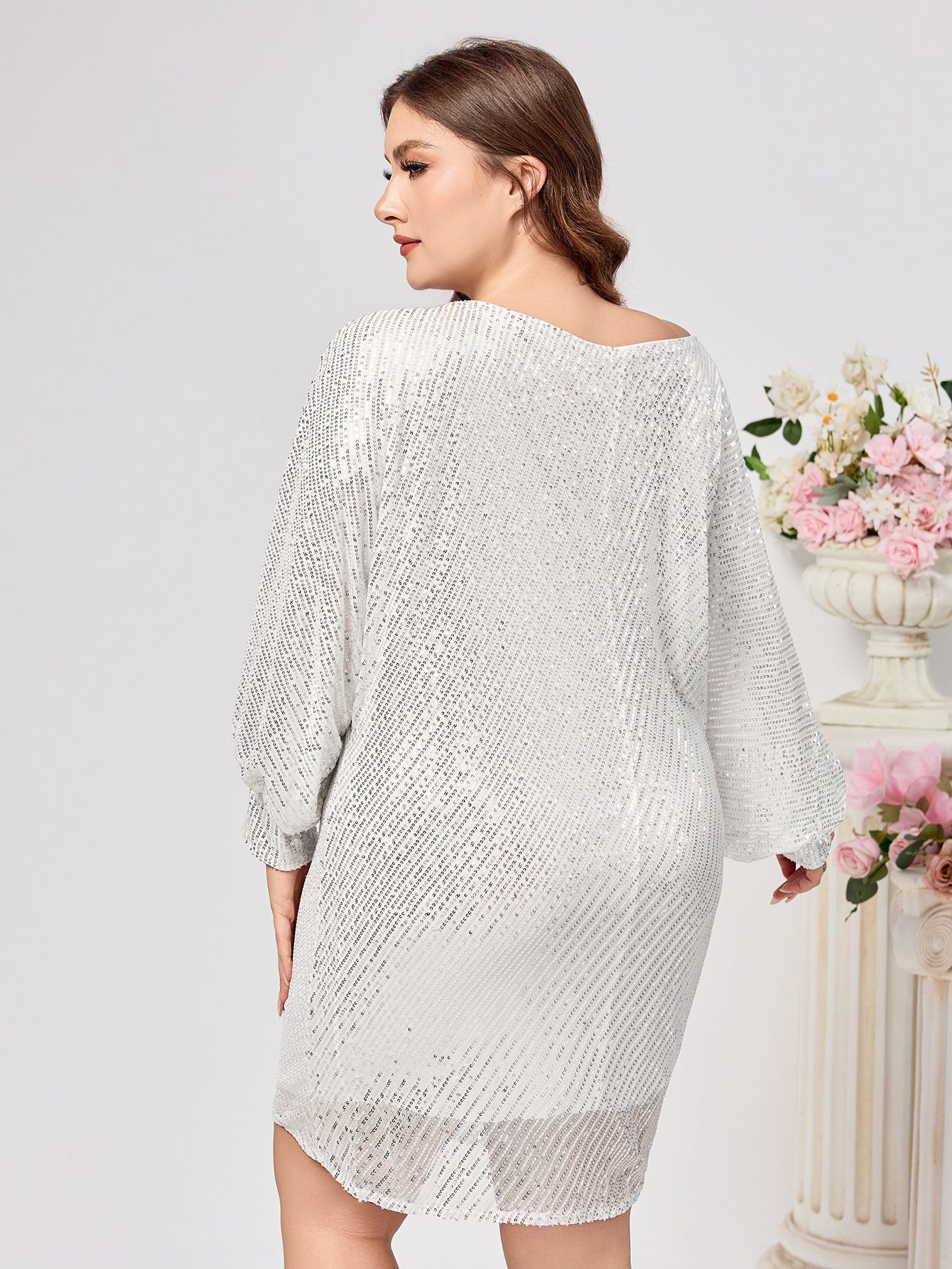 Plus Size sequin Cocktail Party Dress Evening Gown 3