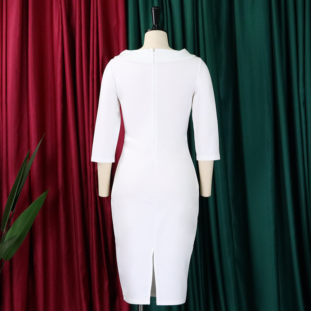 Women Elegant V-Neck Dress 13