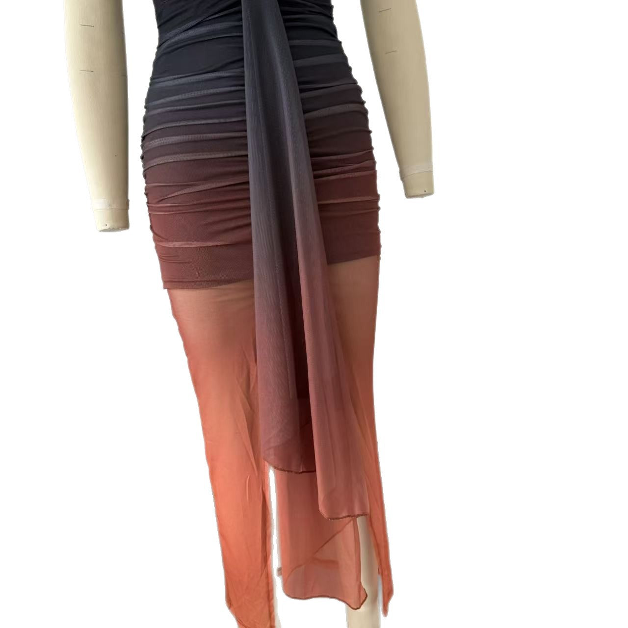 Women Contrast Color Sexy V Neck Backless Dress 10