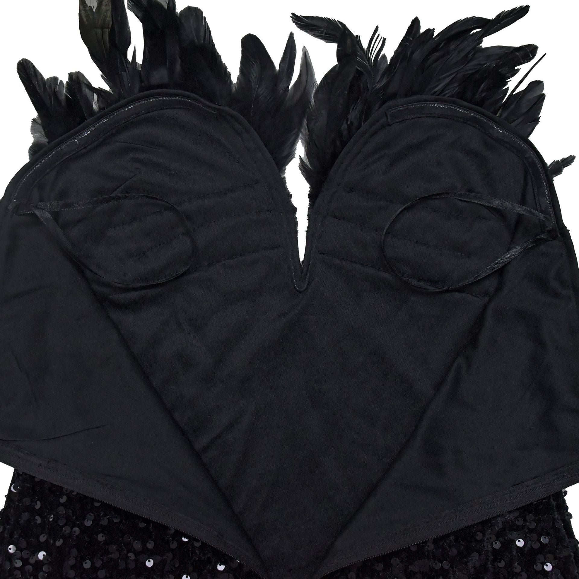 Women Sequin Feather Sleeveless Dress 25