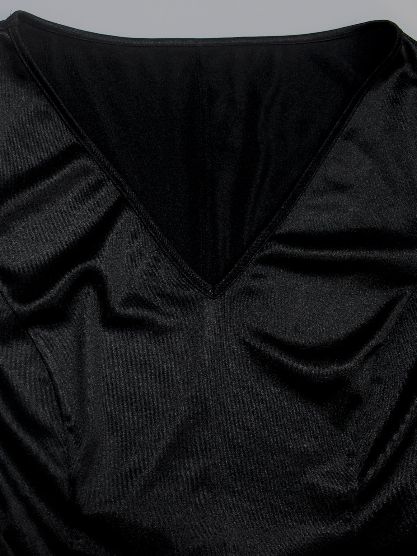 Plus-Size Women Bell Bottom Sleeve V-Neck Sexy Fishtail Bodycon Dress 8