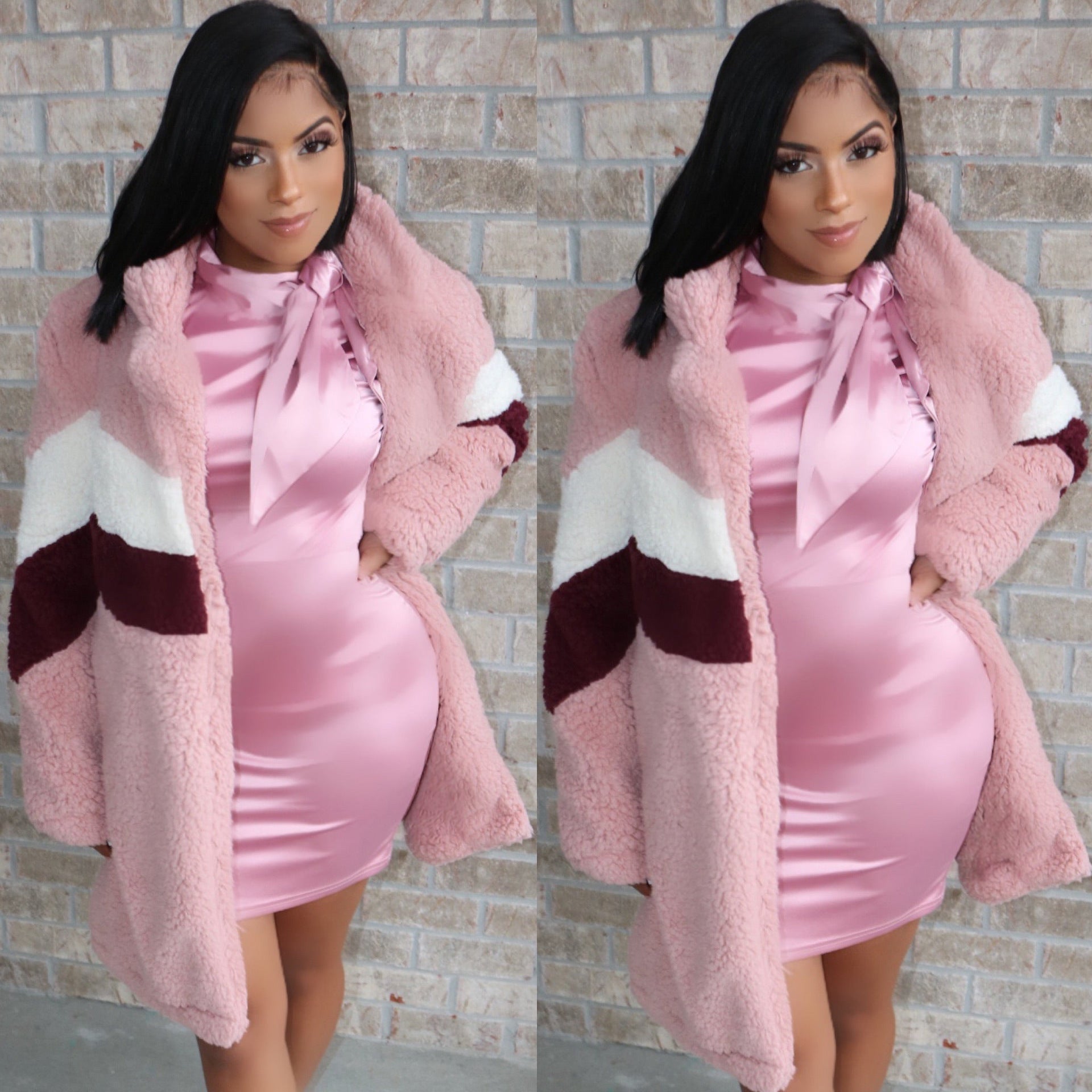 Women Winter Plush Patchwork Warm Jacket