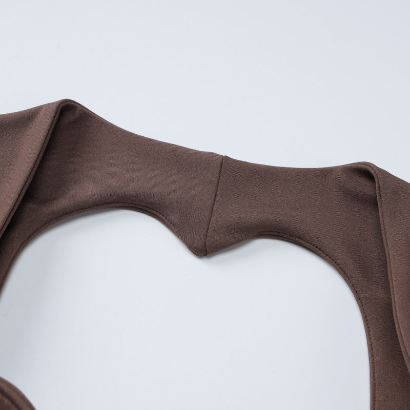 Deep V-Wired Sleeveless Hollow Sexy Low Back Slim Bodycon Dress 11