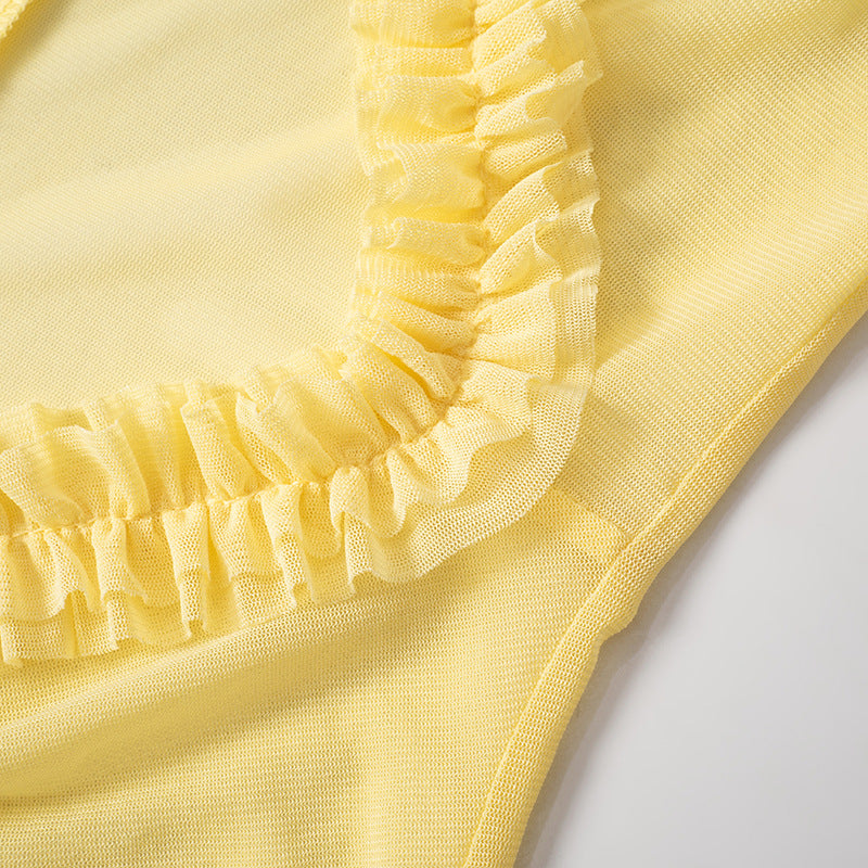 Women Hollow Gathered Lace Dress 19