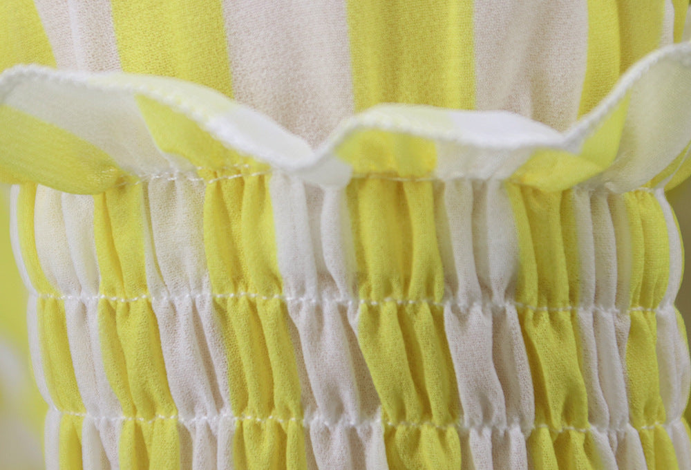 Women striped chiffon print Top and Skirt two-piece set 28