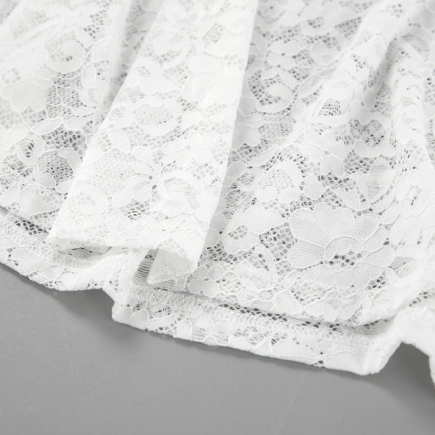 Spring Jacquard Lace Cut-Out Fashion Sexy Long Skirt 13