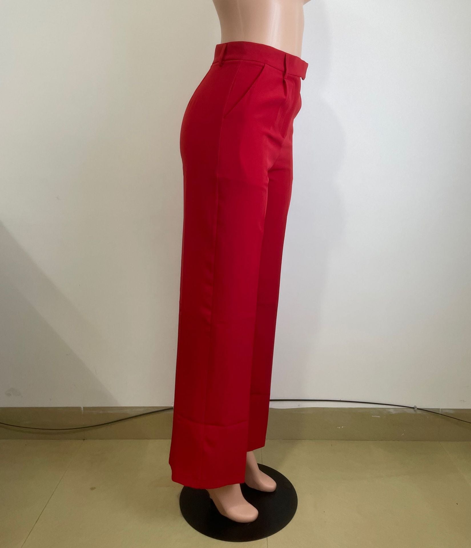 Women's Spring Autumn Winter High Waist Straight Wide Leg Casual Pants 24