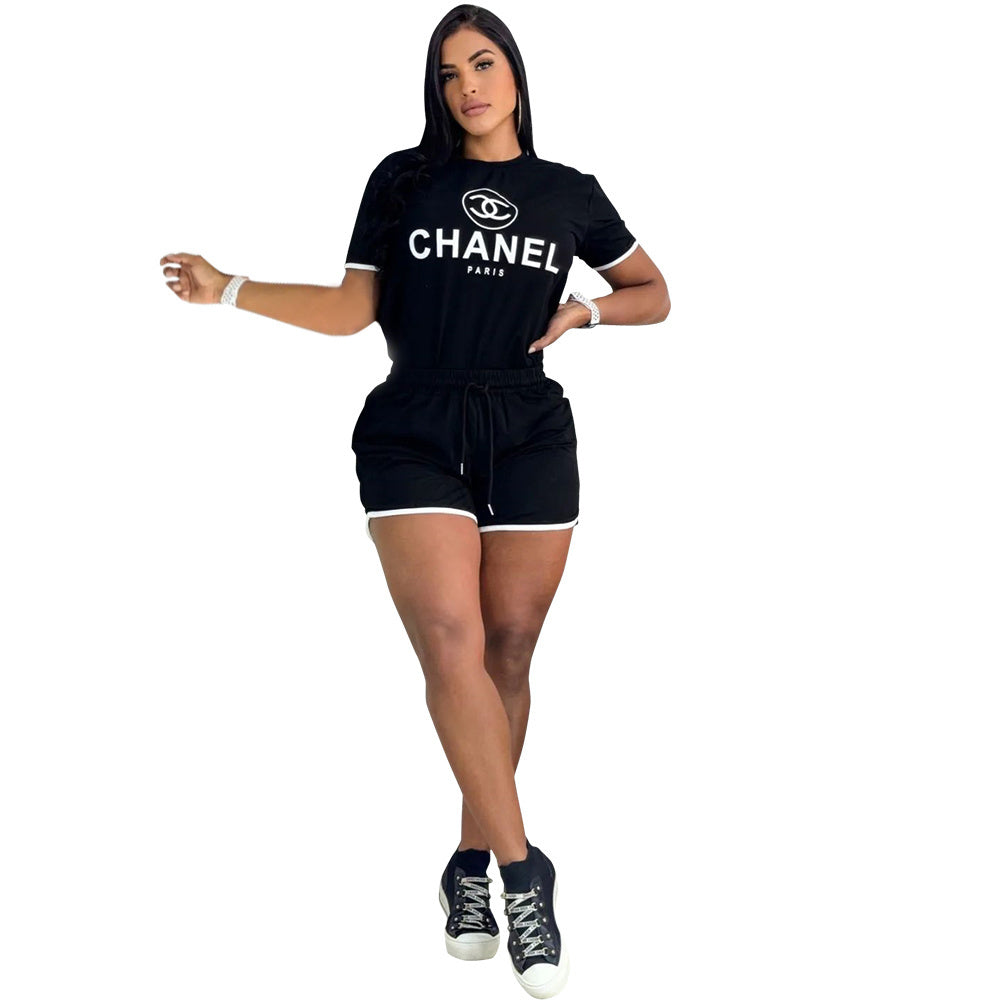 Women's Summer Elegant Chic Casual Fashion High-Quality Cotton Two-Piece Shorts Set 17