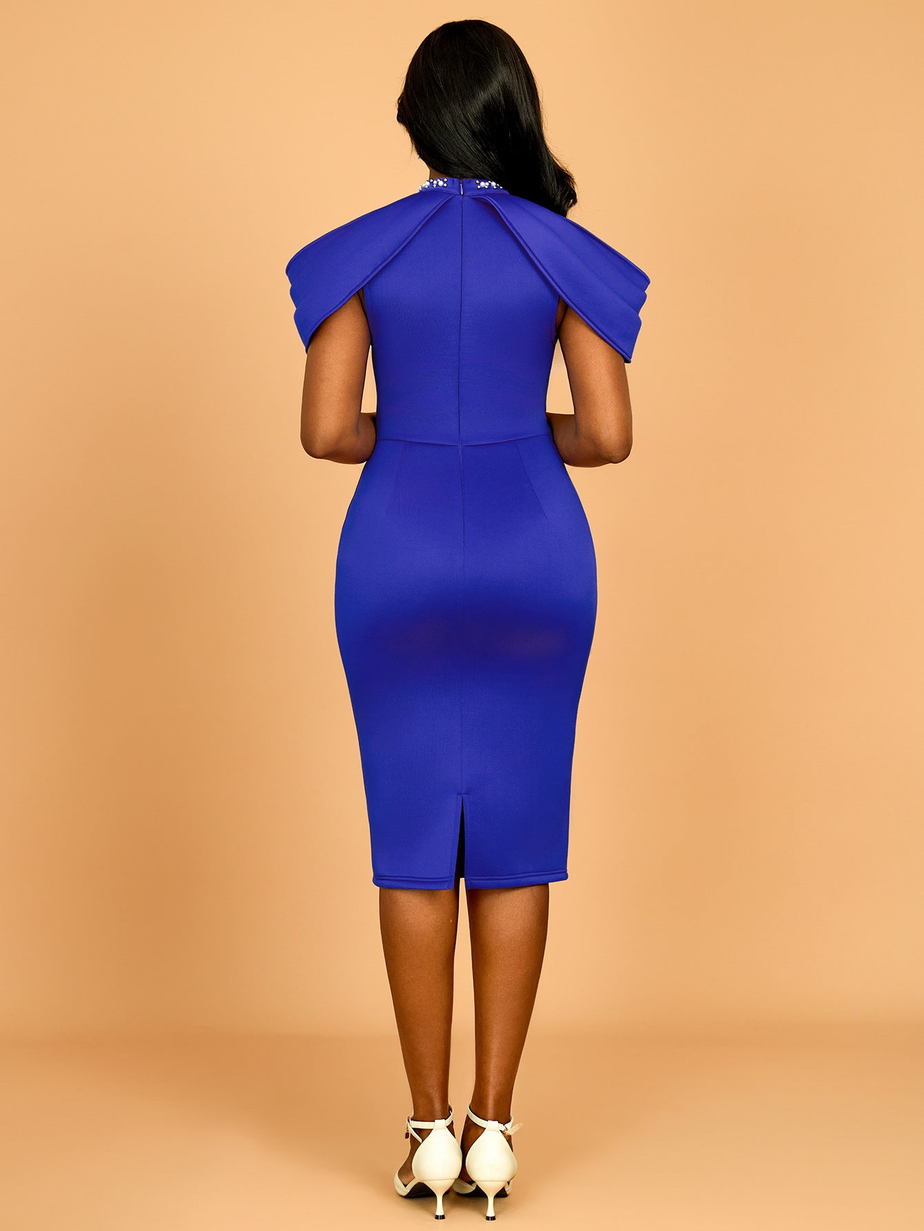 Spring Summer Cutout-Shoulder Half High-Neck Elegant Bodycon Dress 6