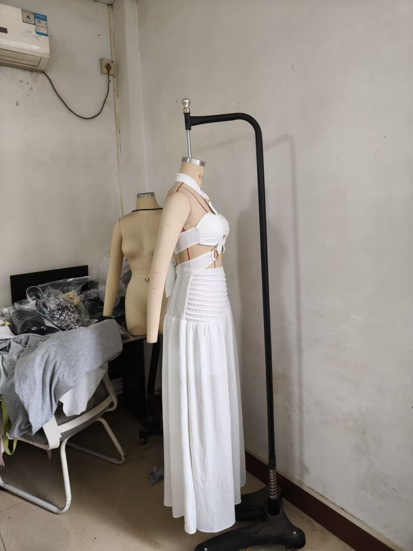 Fashion Women's Strap Halter Neck Padded Strapless Top Maxi Skirt Two-Piece Set 7