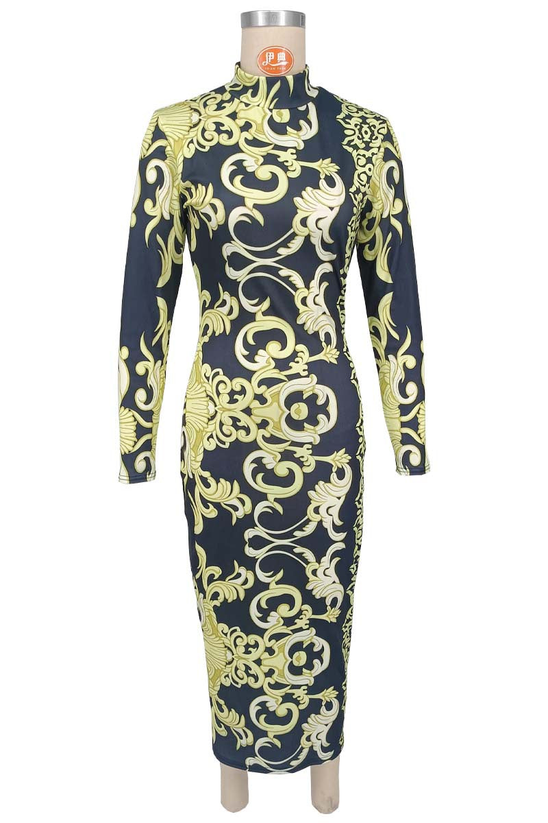 Women African Trend Long Sleeve Maxi Dress 7