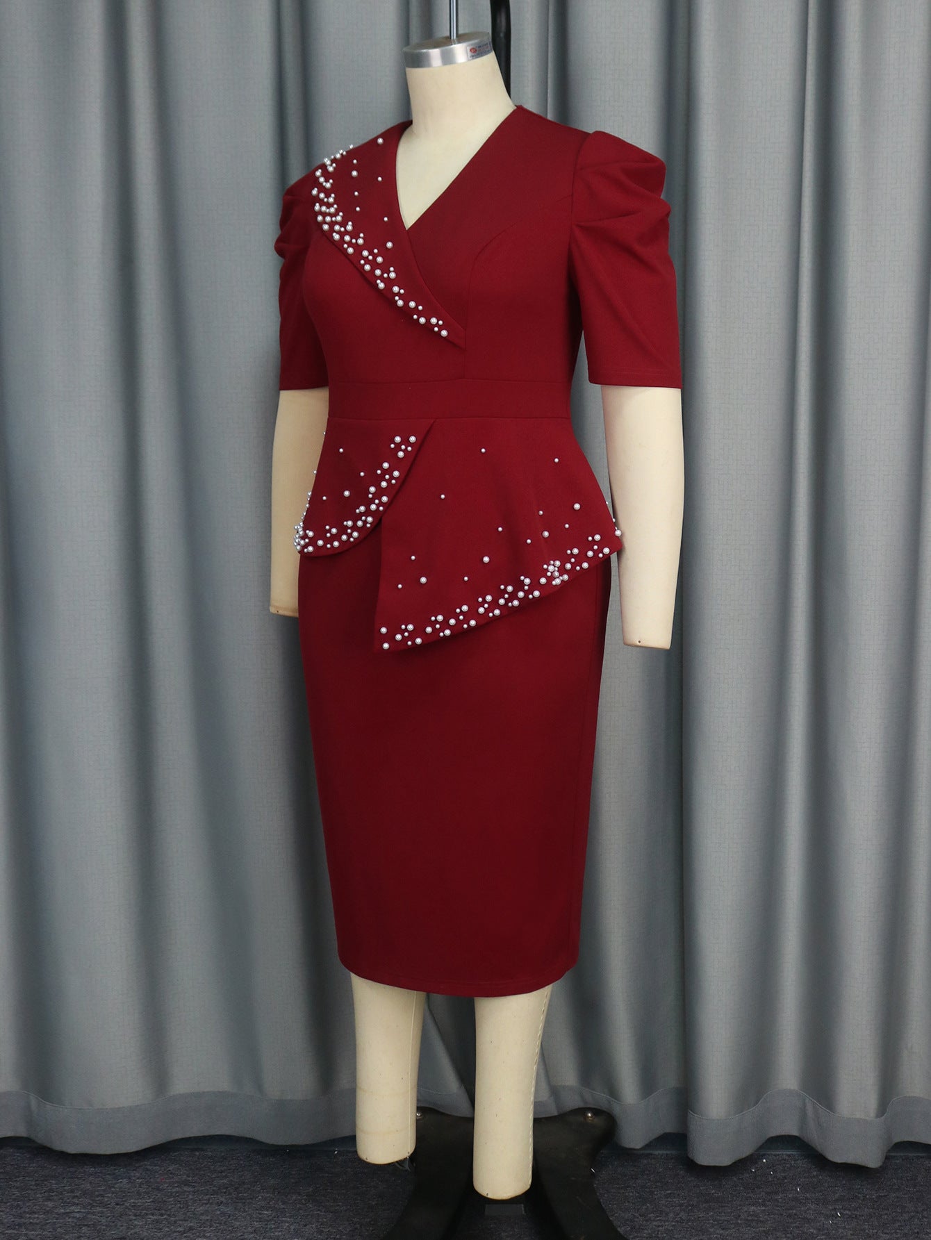 Women Beaded Ruffle Party Bodycon Dresses 6