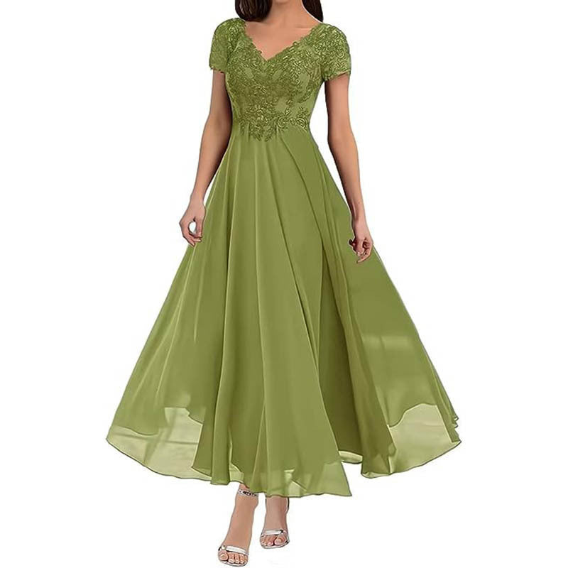 Plus Size Women V-neck Chiffon Formal Party evening dress（Processing time need 3-6 days） 17