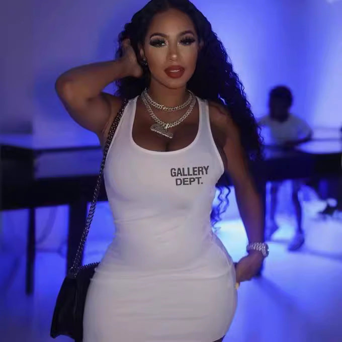 Women Letter Print Sexy Dress