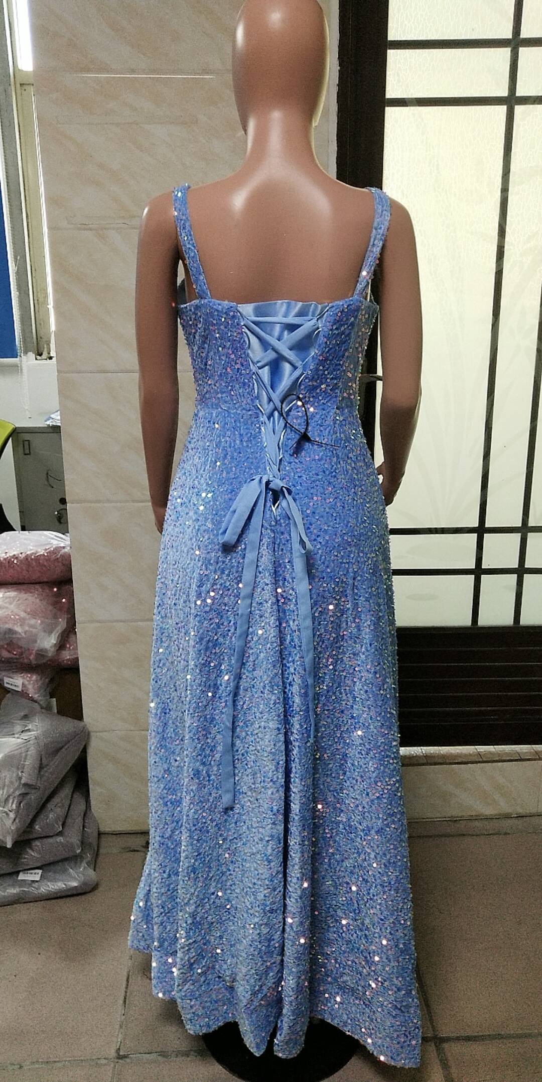 Luxury Sequin Prom Dress Side Slit Glitter Long A Line Formal Party Evening Dress(process time 3-7days) 47