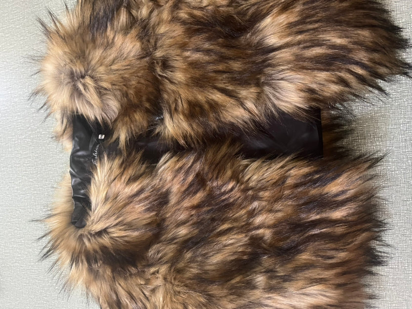 Women Patchwork Winter Warm Long Sleeve Crop Faux Fur Jacket 53