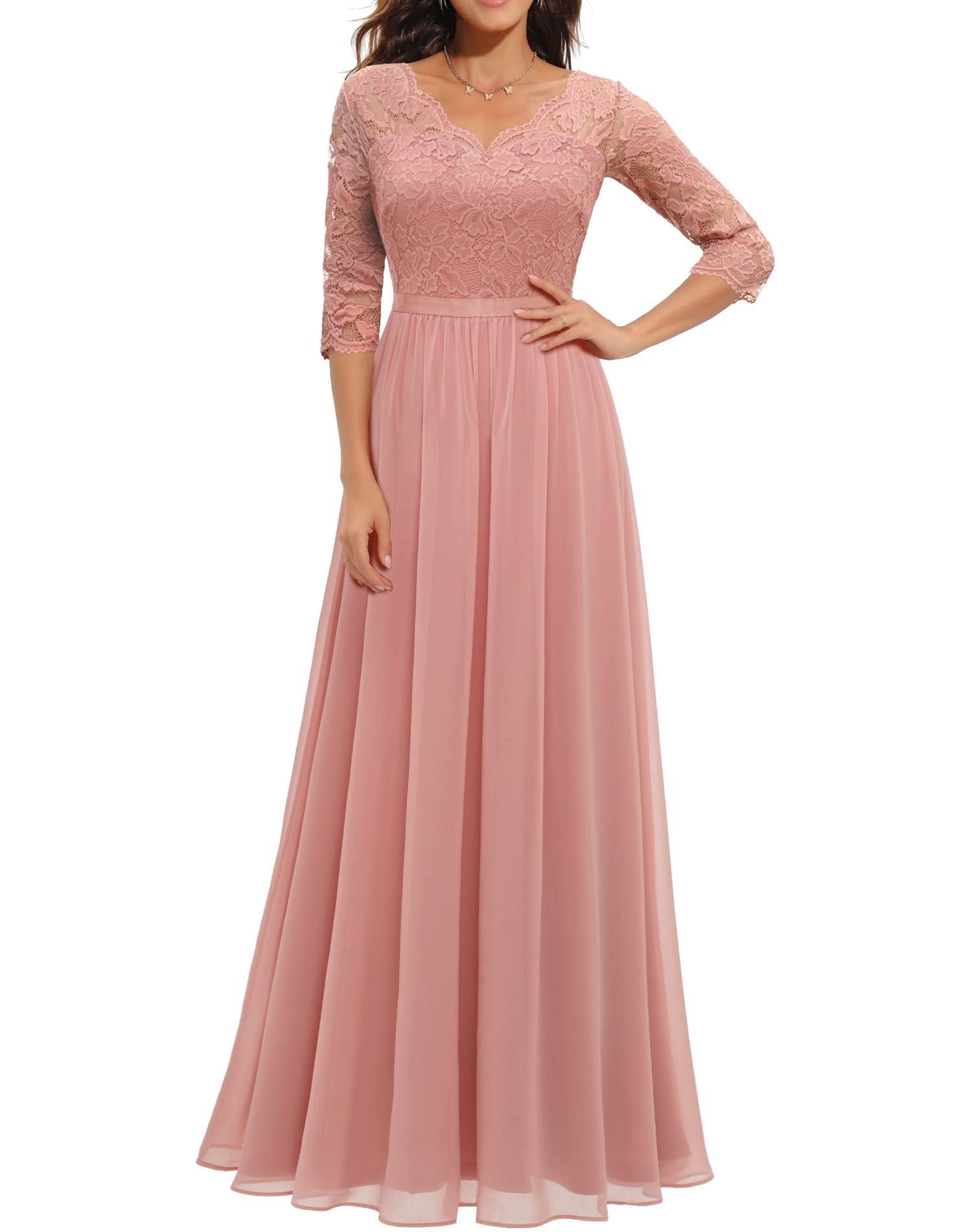 Elegant Lace Patchwork Long Slim Waist Elegant Gown Dress 16