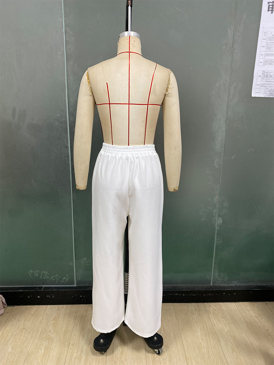 Women autumn elegant solid vest and trousers two-piece set 16