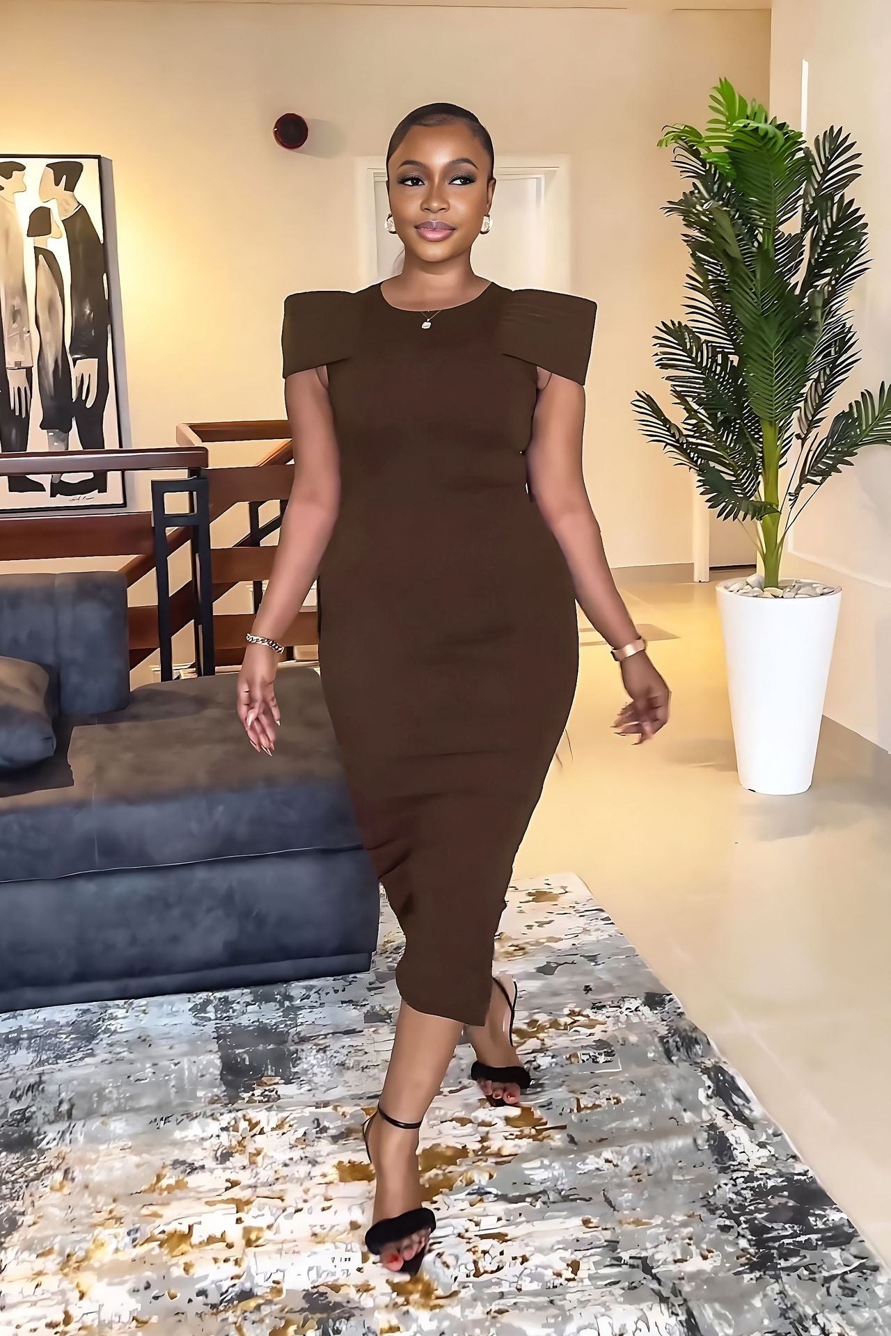 Women's Sleeveless Casual Career Slit Bodycon Dress 4