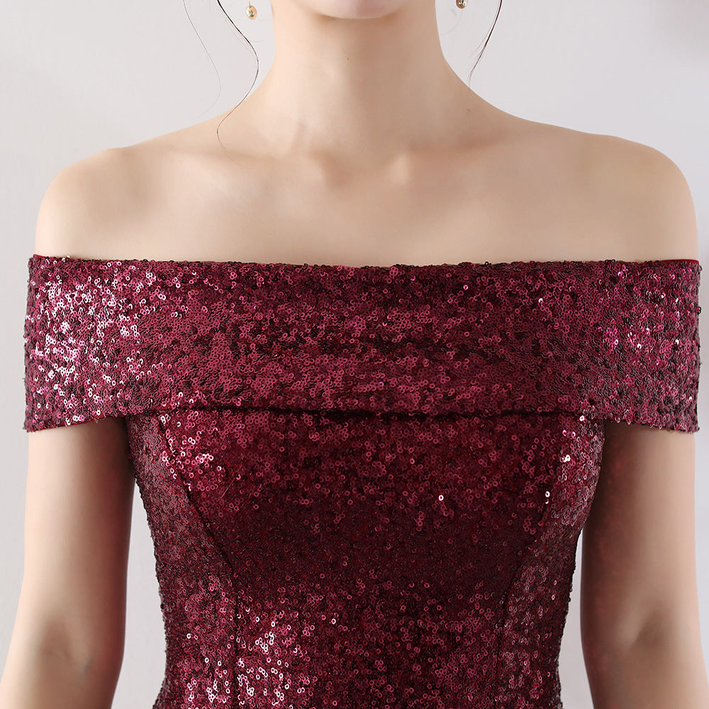 Wrapped See-Through L Gradient Sequins Bodycon Sexy Dress Wedding Formal Party Dress 15