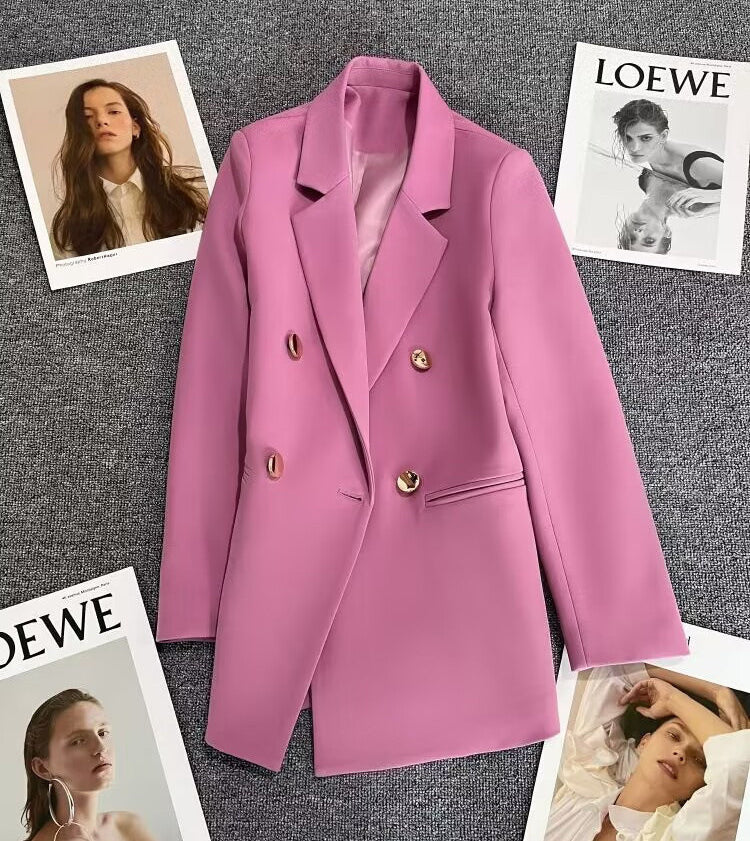 Women Solid Long Sleeve Blazer Jacket 13