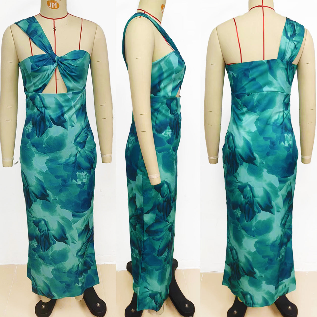 Women Style Slash Shoulder Sleeveless Sexy Hollow Dress 3