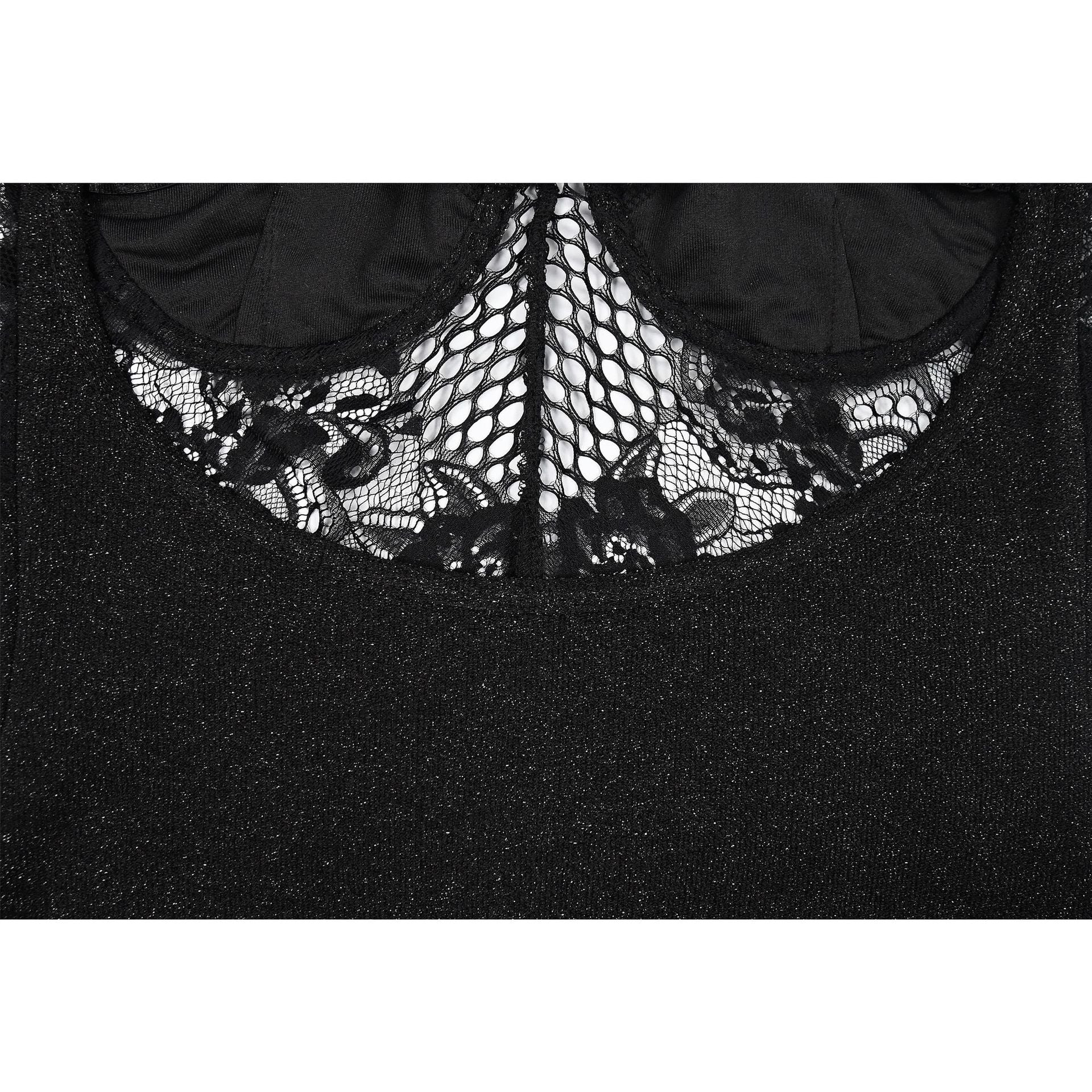 Fashion Ladies Solid Color Sleeveless Skirt Floral Mesh Strap Dress 24