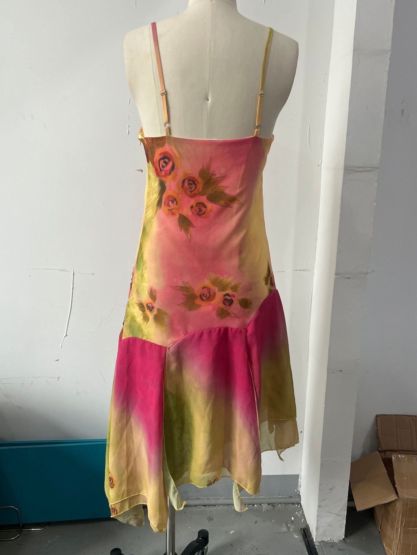 Women Ruffled Suspender Elegant Embroidered Flower Summer Dress 7