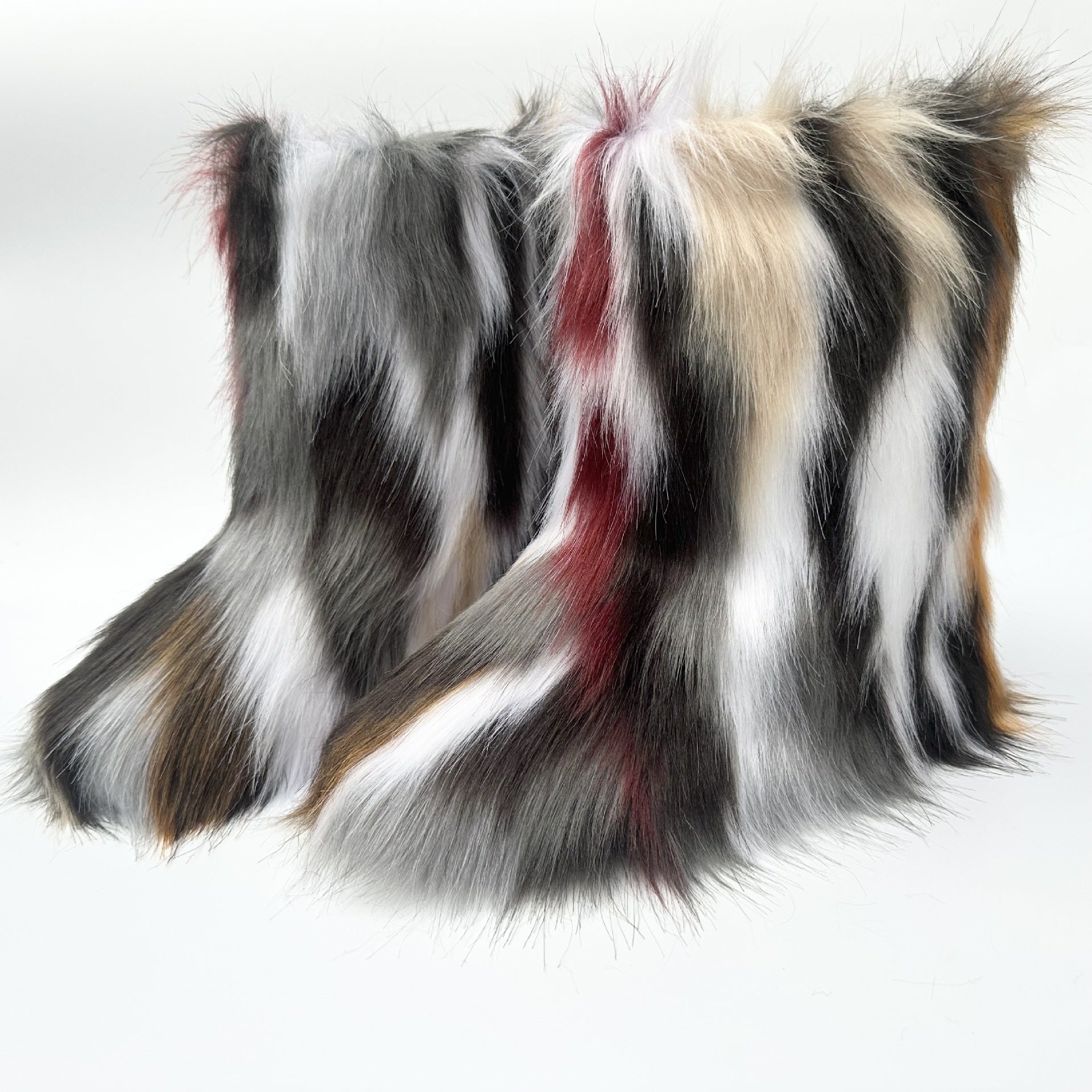 Women Furry Mid-length Snow Boots 15