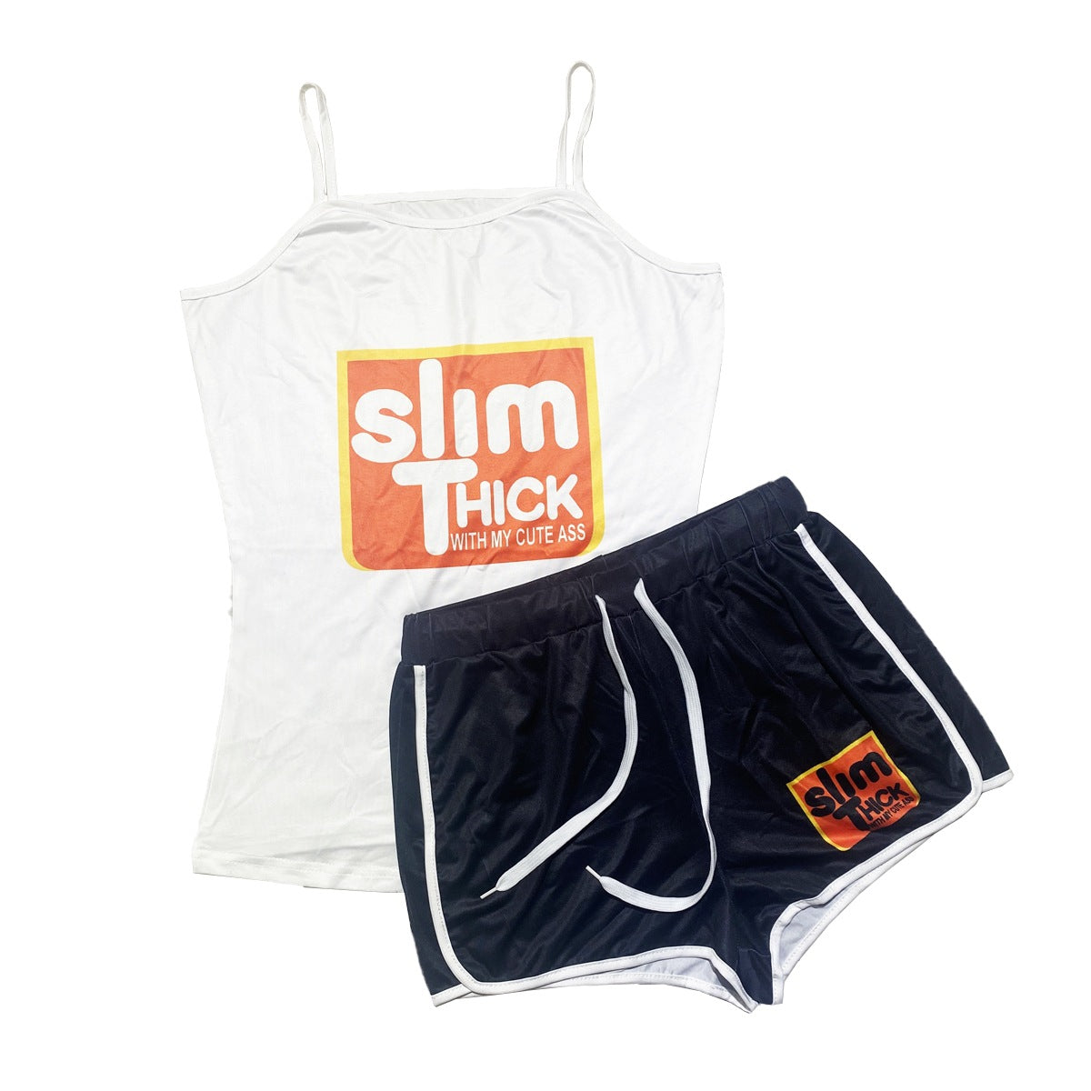 Women's Sexy Graphic Print Sling Shorts Set Yoga Pants Set 8