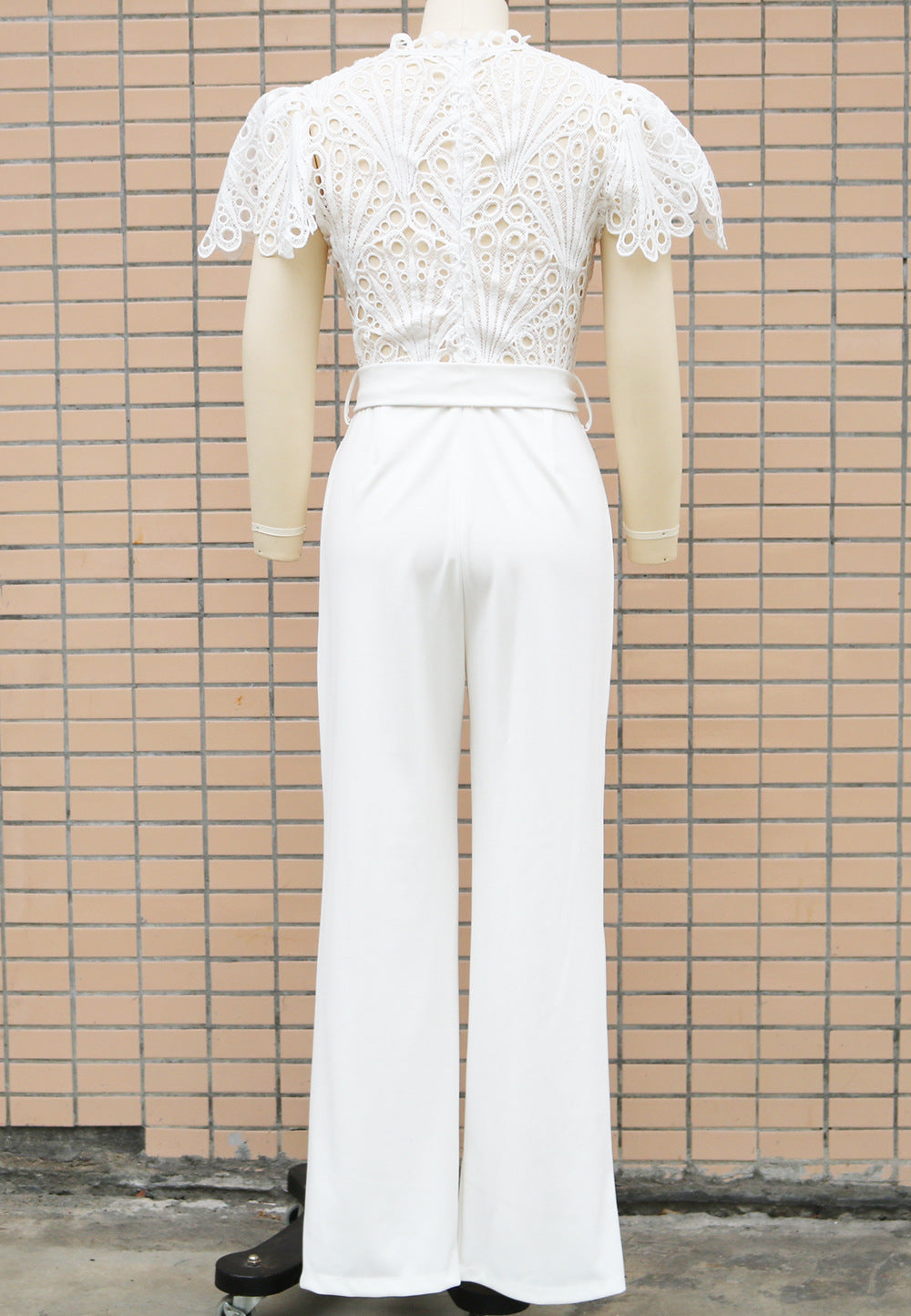 Solid Lace Patchwork Summer Chic Slim Fit Jumpsuit 18
