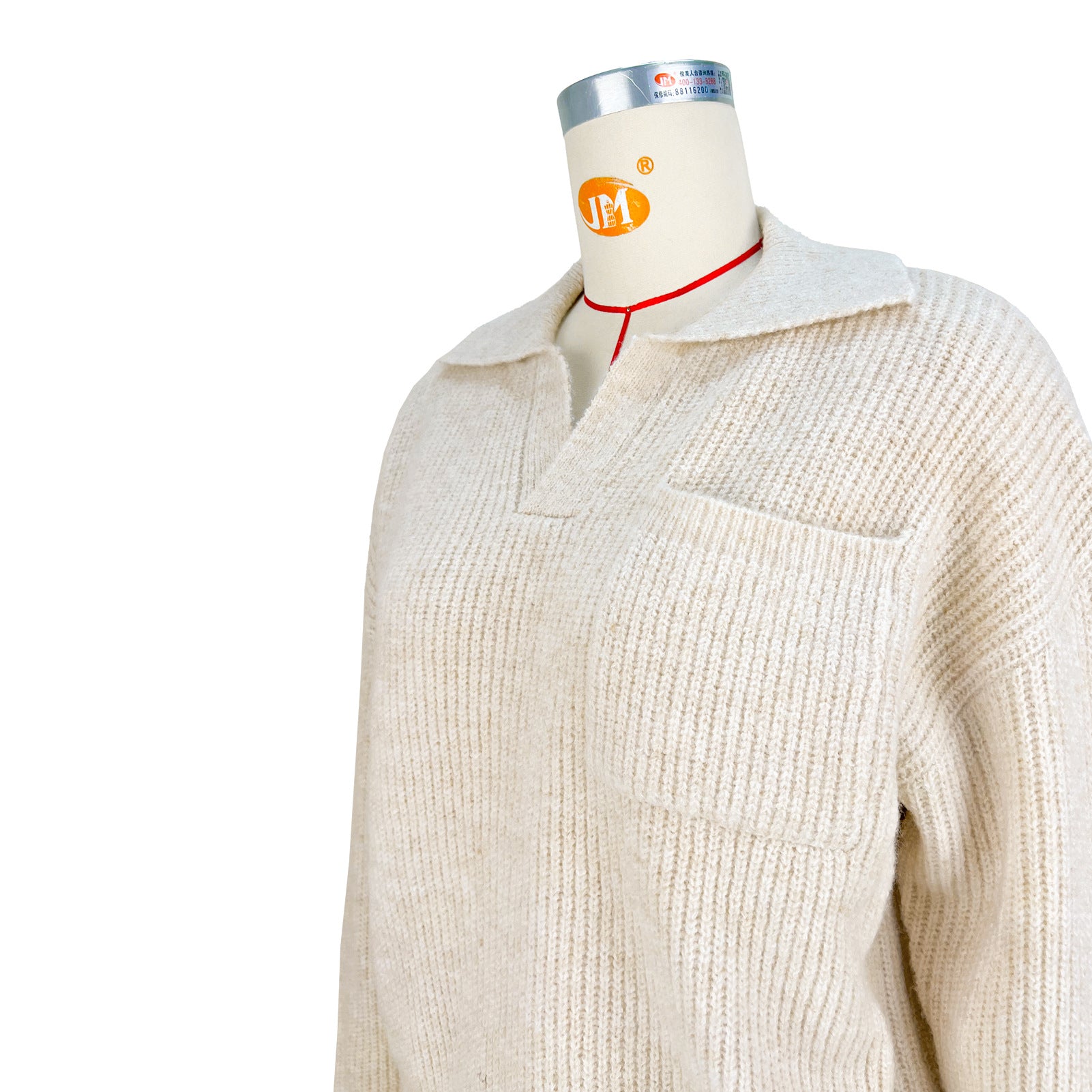 Women's Turndown Collar Loose Pullover Knitting Sweater 9