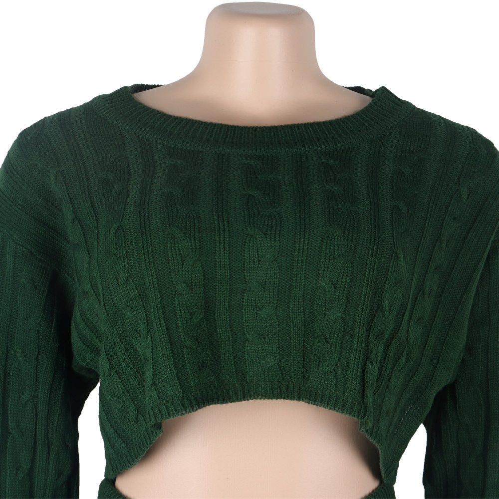 Women's Knit Sweater Shorts Nightclub Two-Piece Set 32