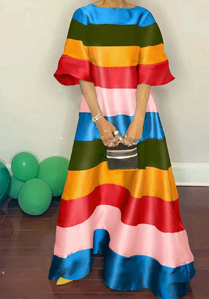 Women Fashion Striped printed dress