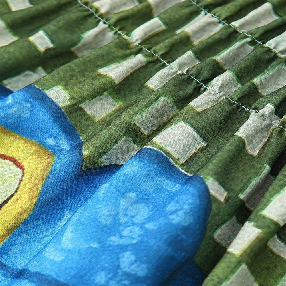 Summer Women's Print Chic Slim Waist Sleeveless Casual Dress 16