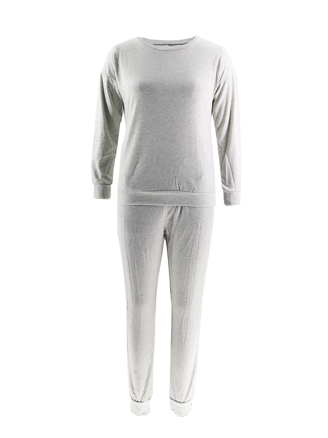 Autumn and winter women's fashion solid color Slim Fit Casual two piece pants set 4