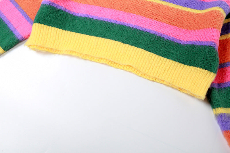 Autumn Women's Sexy Knitting Long-Sleeved Contrast Color Top High Waist Bodycon Skirt Suit For Women 22