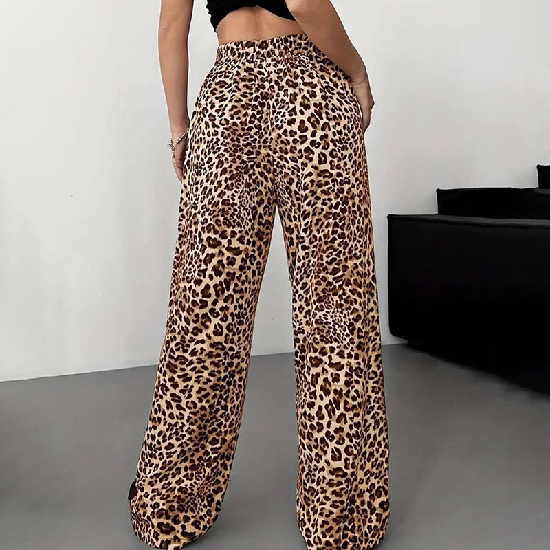 Women Fall/Winter Leopard Print Cropped Pants 10