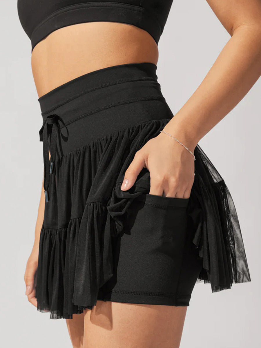 Women Summer Lace-up Pleated Skirt 16