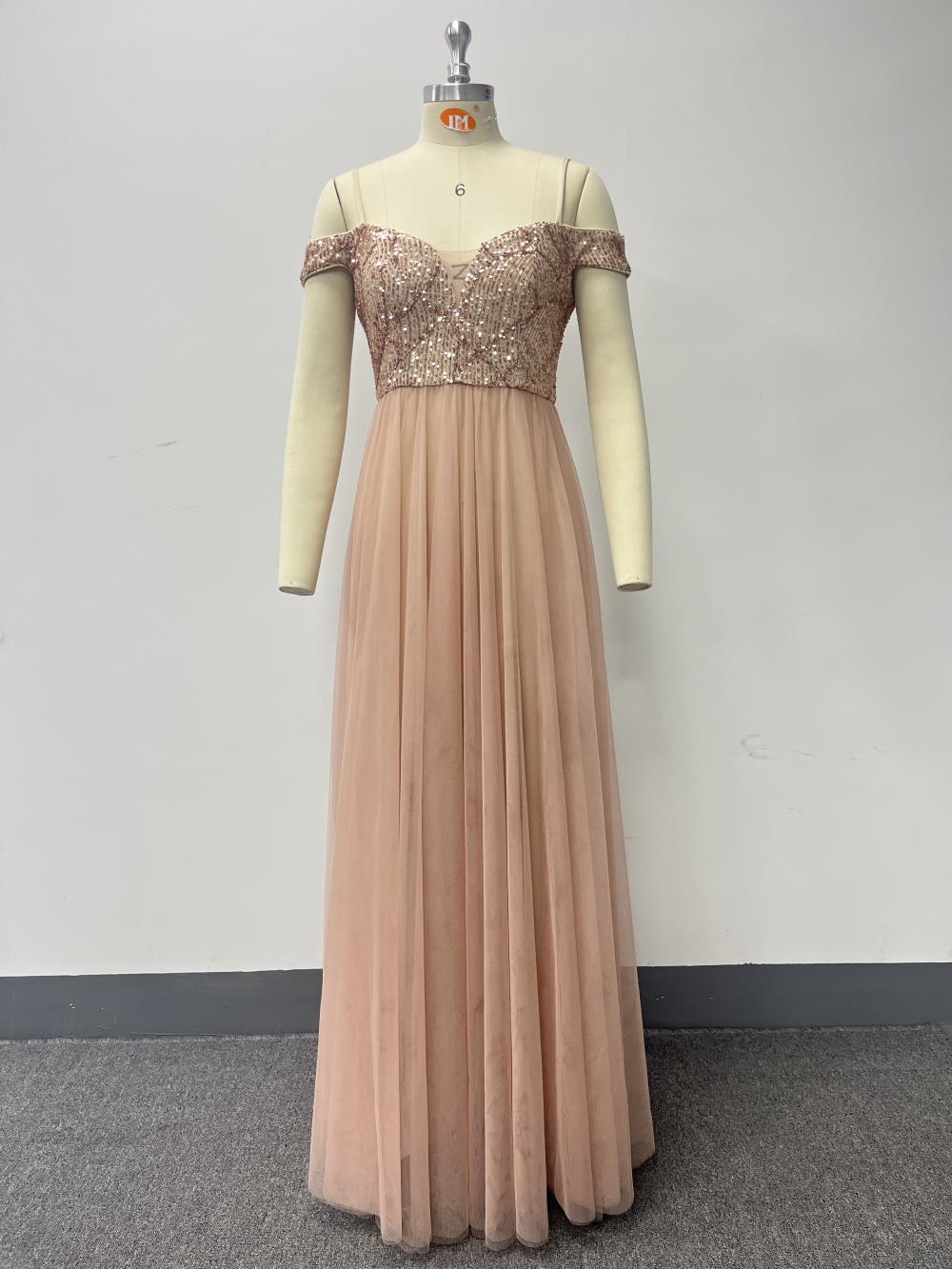 Off-Shoulder Straps Sequin Mesh Patchwork Elegant Party Dress 10