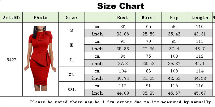 Women Sexy Bowknot Short-sleeved Bodycon Dress 27