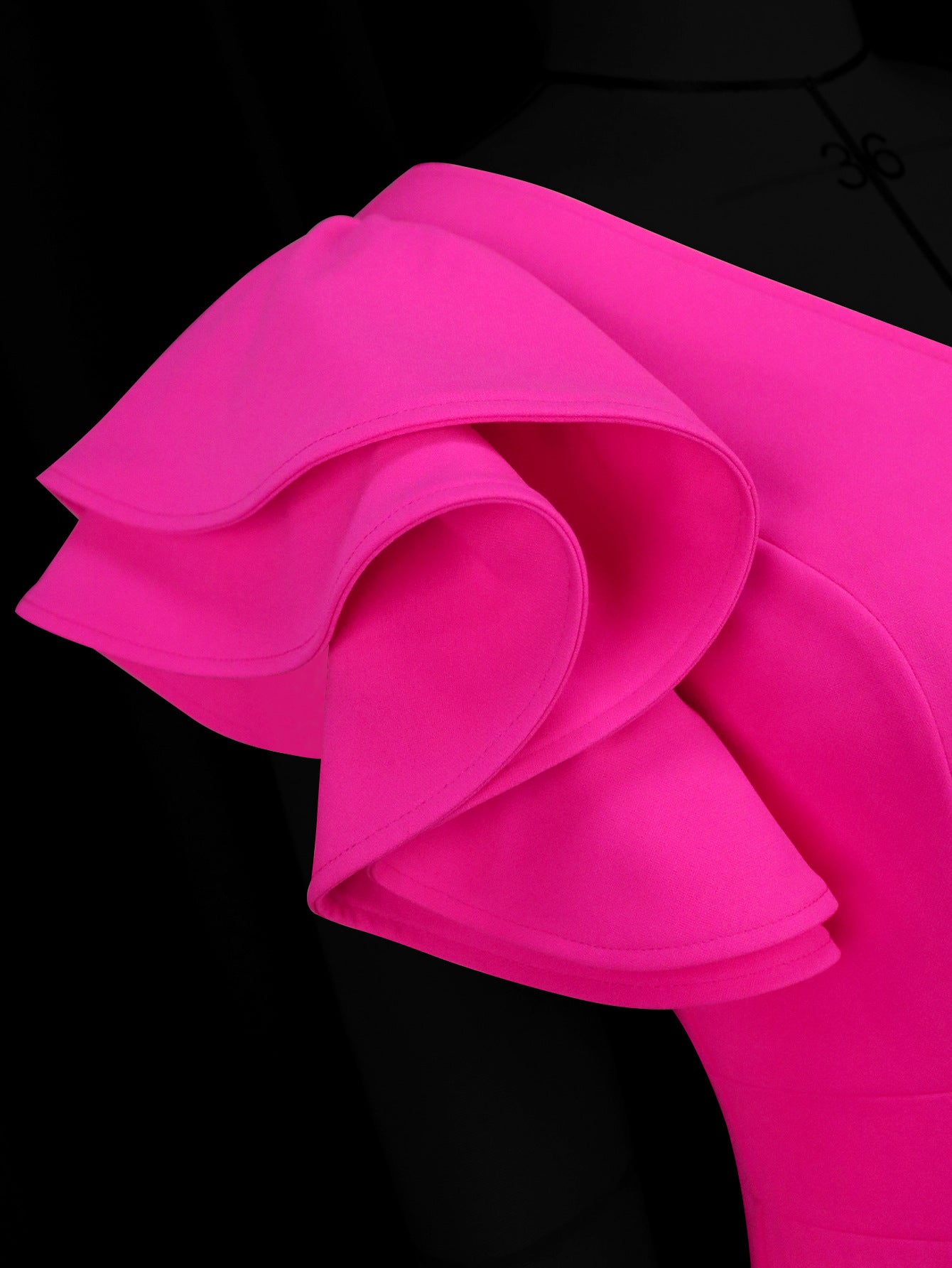 Women elegant Formal Party ruffle short sleeve V-neck pleated Dress 7