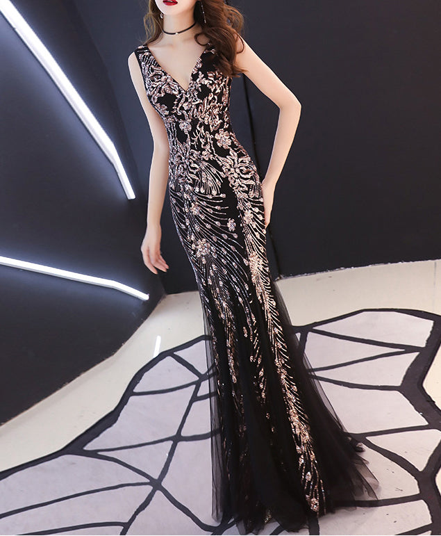 Evening dress female Formal Party Chic elegant annual meeting long fishtail sequin sexy dress 6