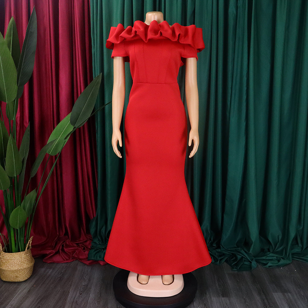 Women's Summer Off Shoulder Sexy Mermaid Long Dress 16