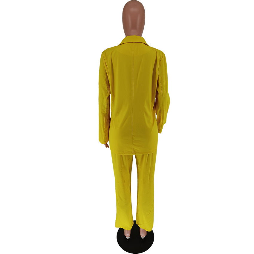 Fall Fashion Solid Color Women's Blazer Two Piece 11